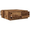 vidaXL konferenčný stolík so zásuvkami, staré drevo 100x100x40 cm