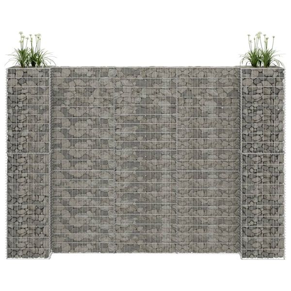 vidaXL Gabiónový kvetináč v tvare H, oceľový drôt 260x40x180 cm