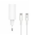 Forever TC-07-30AC PD QC charger 1x USB-C 1x USB 30W white + USB-C - USB-C cable 60W