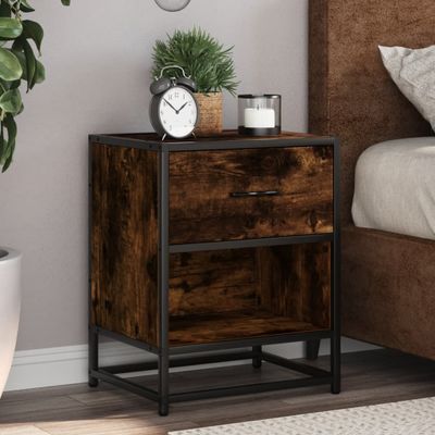 vidaXL Nočné stolíky 2 ks dymový dub 40x31x50 cm kompozitné drevo