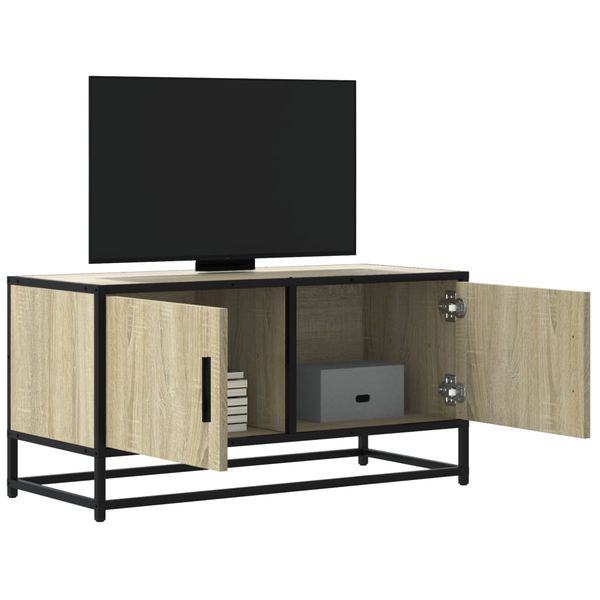 vidaXL TV skrinka dub sonoma 80x34,5x40 cm kompozitné drevo a kov