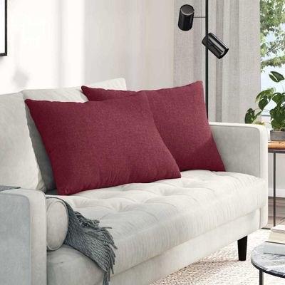 vidaXL Vankúše na pohovku 2 pcs Víno červené 70 x 50 cm látka