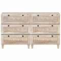 vidaXL Servírovacia skriňa 2 ks 120 x 33,5 x 75 cm mangový masív Biela