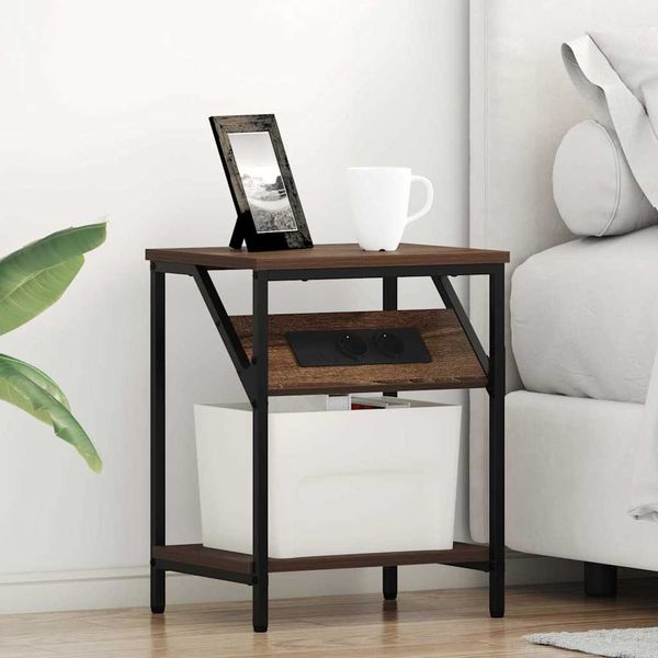 vidaXL Nočný stolík 2 pcs Hnedý dub 38 x 30 x 48 cm Kompozitné drevo
