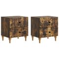 vidaXL Nočný stolík 2 ks Dymový dub 43 x 34,5 x 48 cm Kompozitné drevo