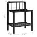 vidaXL Nočný stolík čierny 45x34,5x62,5 cm kov a sklo