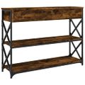 vidaXL Konzolový stolík dymový dub 100x28x75 cm kompozitné drevo