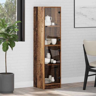 vidaXL Highboard Staré drevo 35 x 37 x 142 cm Kompozitné drevo