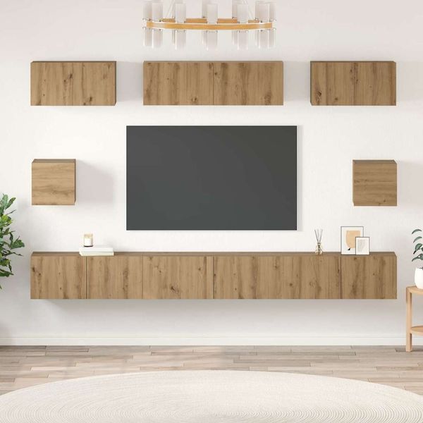 vidaXL Zostava TV skriniek 8 pcs Remeselný dub Kompozitné drevo