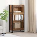 vidaXL Knižnica 60 x 30 x 121 cm Kompozitné drevo Staré drevo