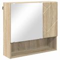 vidaXL Zrkadlová skrinka Sonoma dub 59 x 17 x 55 cm Kompozitné drevo