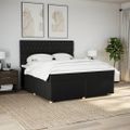 vidaXL Posteľný rám boxspring s matracom čierny 180x200 cm látka
