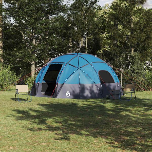 vidaXL Dómový stan so strechou Modrá 475 x 475 x 235 cm taft