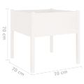 vidaXL Záhradné kvetináče 2 ks biele 70x70x70 cm borovicový masív