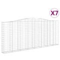 vidaXL Oblúkové gabiónové koše 7ks 400x30x160/180cm pozinkované železo