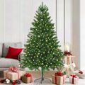 vidaXL Vianočný stromček s 300 LED-i so stojanom Zelená 180 cm PE