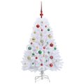 vidaXL Umelý Sklápací Vianočný Stromček Biela 120 cm PVC a oceľ