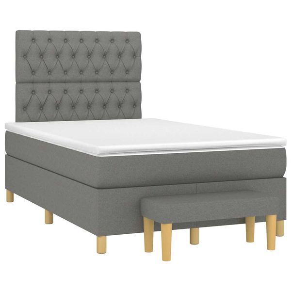 vidaXL Boxspring posteľ s matracom, tmavosivá 120x190 cm, látka
