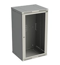 Rack nástenný Sensa 21U 600mm,dv.sklo, sivý