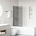 vidaXL Sprchová clona do kúpeľne Čierna 68 x 130 cm Tvrdené sklo