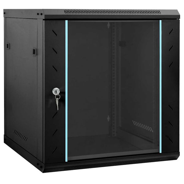 vidaXL Sieťový kabinet s úložiskom Čierna 60 x 45 x 65 cm Oceľ