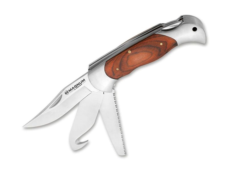 Magnum 01MB136 Classic Hunter lovecký multifunkčný nôž 3 čepele, 9 cm, drevo