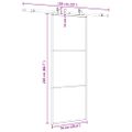 vidaXL Posuvné dvere s kovaním čierne 76x205 cm ESG sklo
