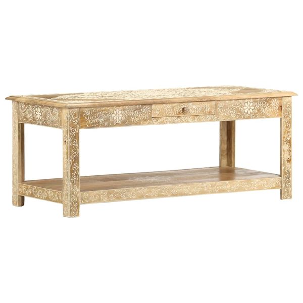 vidaXL Konferenčný stolík 110x50x45 cm mangovníkový masív ručne maľovaný