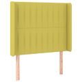 vidaXL Čelo postele s LED zelené 83x16x118/128 cm látka