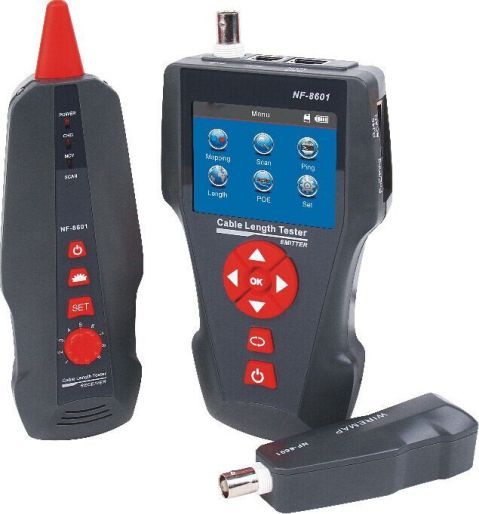 W-Star Tester káblov UTP WSNF8601, CAT5, CAT6, detektor káblov, UTP, RJ11, BNC, POE, Ping