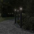 vidaXL Vonkajšie stojace lampy 3 ks čierne 110 cm nehrdzavejúca oceľ
