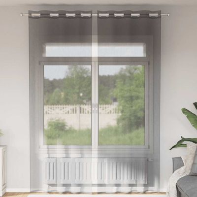 vidaXL Voálové závesy s priechodkami 2 ks tmavosivé 140x300 cm