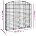 vidaXL Oblúkový gabionový kôš 200x30x180/200 cm pozinkované železo