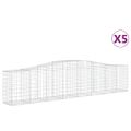 vidaXL Oblúkové gabionové koše 5 ks 400x50x80/100cm pozinkované železo