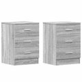 vidaXL Nočné stolíky 2 ks sivé sonoma 38x35x56 cm spracované drevo