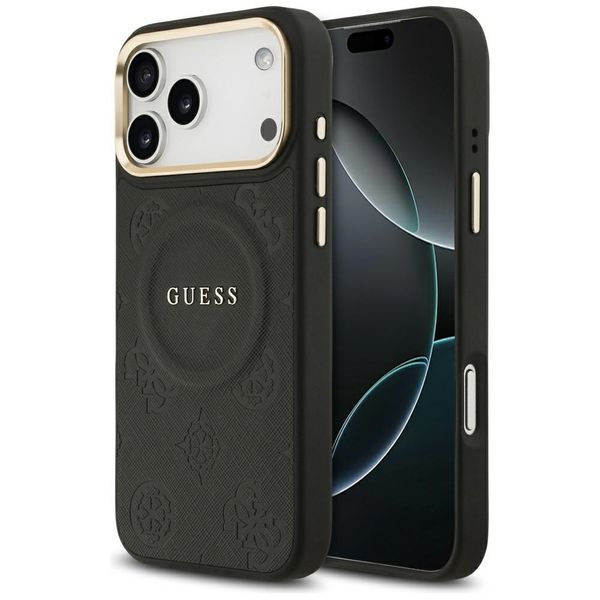 Obal Guess pre iPhone 17 Pro Max HC MAGSAFE PU W/ PEONY HOT STAMP čierny