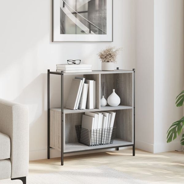 vidaXL Knižnica sivá sonoma 72x28x77,5 cm kompozitné drevo