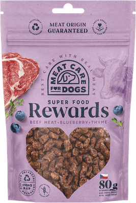 MEAT CARE REWARDS DOG 99804 maškrta - hovädzie s čučoriedkami a tymiánom 80g