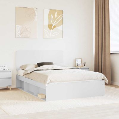 vidaXL Rám postele Biela 140 x 200 cm Masívne borovicové drevo