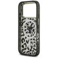 Puzdro Guess Leopard Glitter MagSafe pre iPhone 17 Pro Max čierne