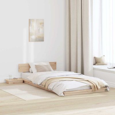 vidaXL Rám postele s čelnou doskou s úložiskom Hnedá 90 x 200 cm drevo