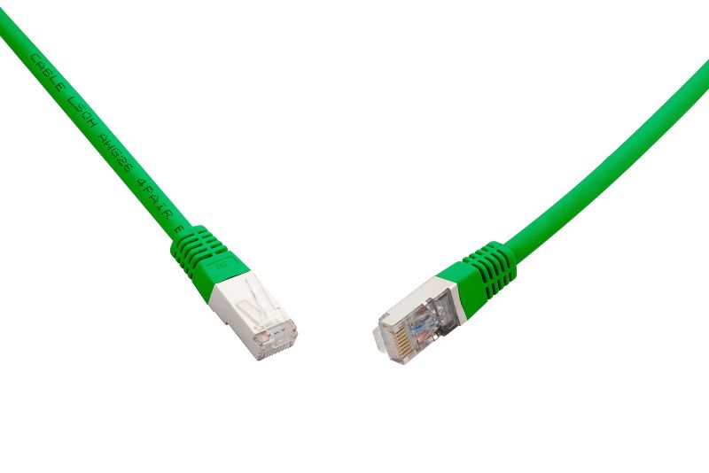 10 G patch kábel CAT6A SFTP LSOH 15 m zelený non-snag-proof C6A-315GR-15MB