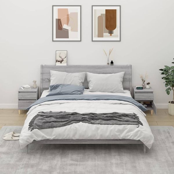 vidaXL Nočné stolíky 2 ks sivý dub sonoma 40x35x50 cm