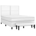 vidaXL Boxspring posteľ s matracom biely 140x190 cm umelá koža