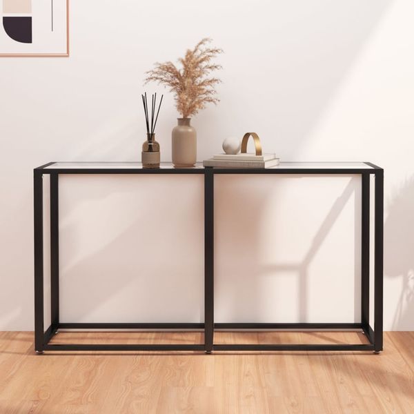 vidaXL Konzolový stolík priehľadný 140x35x75,5 cm tvrdené sklo