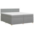 vidaXL Posteľ boxspring s matracom Svetlosivá 200 x 200 cm Látka