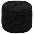 vidaXL Pracovné lano čierne 8 mm 500 m polyester