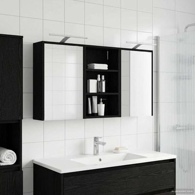 vidaXL Set kabinetov do kúpeľne s poličkou 3 pcs 126 x 16 x 62.5 cm