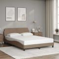 vidaXL Rám postele Dover kapučínový 140x190 cm umelá koža