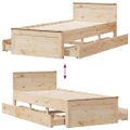 vidaXL Posteľ bez matraca s čelom 100x200 cm borovicový masív